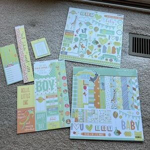 Photoplay about a little boy PARTIAL Scrapbook Set w/ Sticker Sheet/Coord Papers